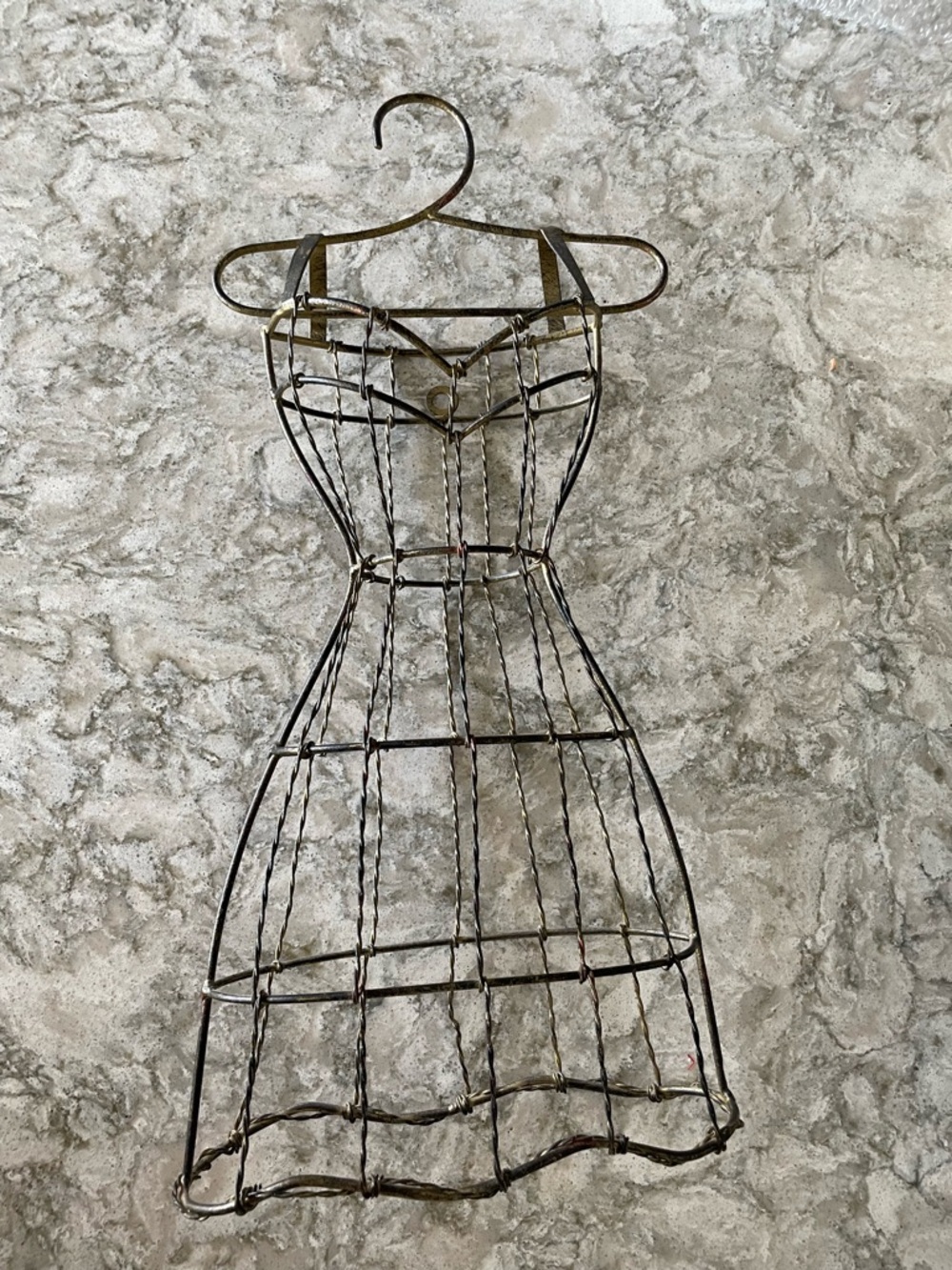 Wire Dress Form Wall Decor in Rustic Bronze
